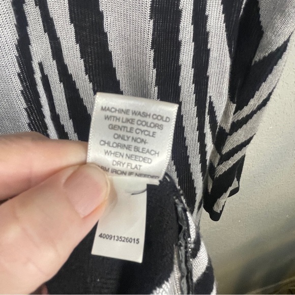 DANA Buchman Zebra Open Front Cardigan Black and White Size Large - Picture 7 of 10